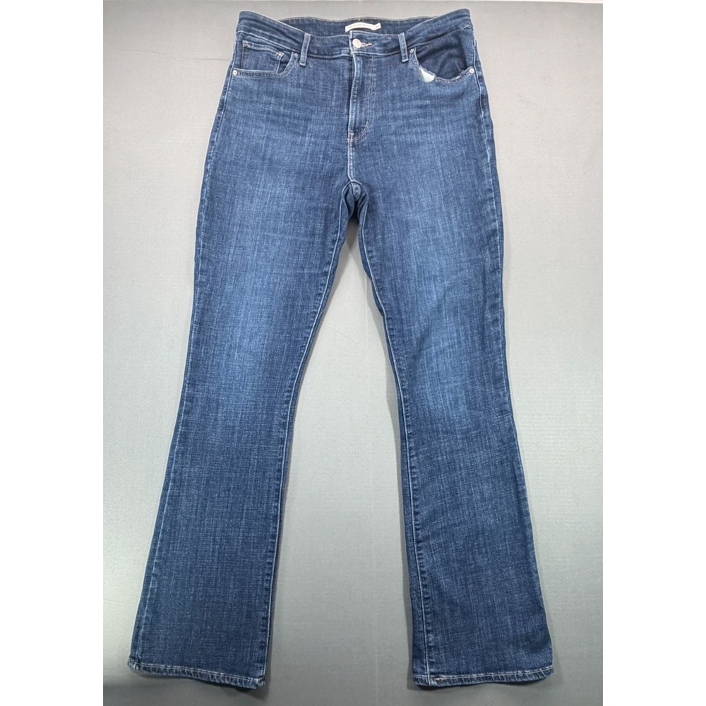 Levis 725 High Rise Bootcut Jeans | Womens 32x34 Dark Wash *RARE Blank Red Tab* - Picture 3 of 16